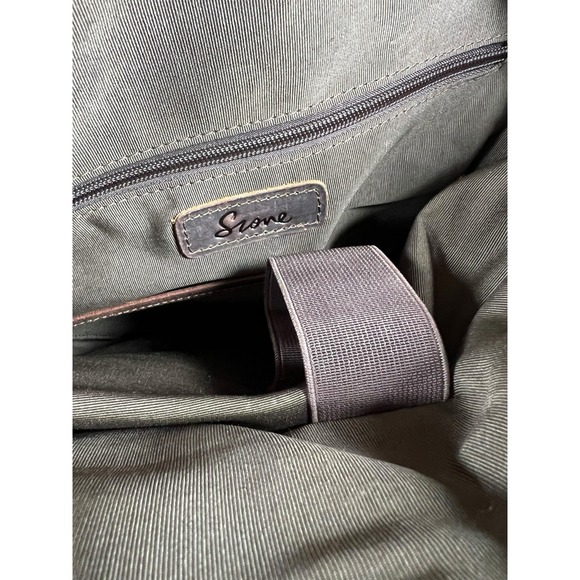 S-Zone Genuine Leather Backpack Tote Bag Brown Yellow Laptop Satchel Travel Work - Picture 15 of 16